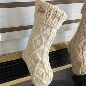 Cream Knit Christmas Stocking